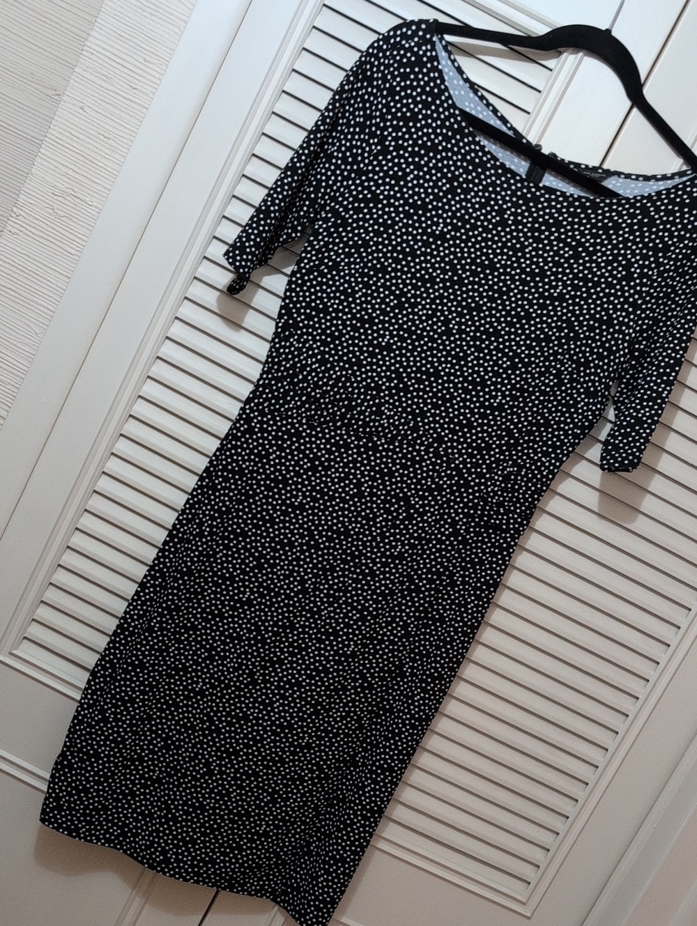 Ann Taylor Classic Black & White Polka Dot Women's Knit Dress Size 6